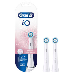Oral-B iO Sanfte Reinigung Aufsteckbürsten Ersatzbürsten Weiß 2er Pack