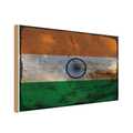 Holzschild Holzbild 18x12 cm Indien Fahne Flagge Geschenk Deko