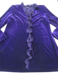 Jacques Vert ROYAL LILA SAMT LANGARM CARDIGAN UK 14 - 16 KASKADENBESATZ