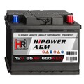 HR 12V 65Ah Autobatterie 650A EN AGM Start-Stop Starterbatterie Wartungsfrei