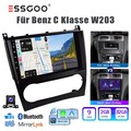 2+32G Android 13 Autoradio Carplay GPS Navi +Kam für Mercedes Benz C Klasse W203