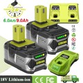4x Für Ryobi Akku 18V 9Ah 6Ah Lithium ONE Plus RB18L50 P108 P107 P106/ Ladegerät