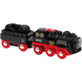 BRIO World 33884 Batterie-Dampflok mit Wassertank - Lokomotive mit echtem kühle