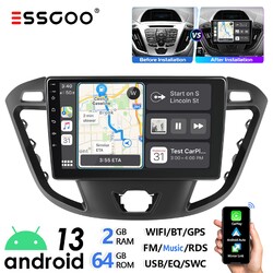 Autoradio 64G Android 13 Carplay GPS WIFI RDS BT Für Ford Transit Custom 2012-21