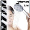 5 Modi Duschkopf Handbrause Wasserspar Regenbrause Schalter Hochdruck 1.5M DE