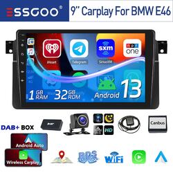 DAB+ 32G Android 14 Autoradio Carplay GPS Nav Kam Für BMW 3er E46 318 320 325 M3