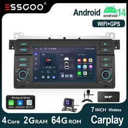 Android14 2+64G KAM Carplay DAB+ Autoradio Für BMW 3er E46 M3 Rover 75 MGZT Navi