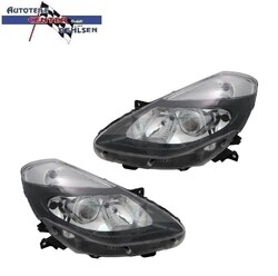 SCHEINWERFER LINKS + RECHTS MIT ABBIEGELICHT SCHWARZ FÜR RENAULT CLIO 2009 - 14