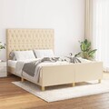 Bettgestell Kopfteil Polsterbett Bett Schlafzimmerbett Lattenrost Stoff vidaXL