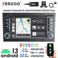 DAB+ Carplay Android 13 Autoradio Navi KAM Für Audi A4 S4 RS4 B6 B7 B8 SEAT EXEO