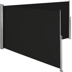 Aluminium Doppel Seitenmarkise ausziehbar mit Aufrollmechanismus schwarz B-Warein den Größen ✔160 x 300 cm ✔180 x 300 cm ✔200 x 300 cm