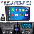 Für Audi A3 S3 RS3 8V 8P 9" Autoradio DAB+ Carplay 2+64G Android 13 KAM GPS NAVI