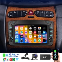DAB+ Android 14 Autoradio BT GPS + KAM Für Mercedes Benz C/CLK Klasse W203 W639