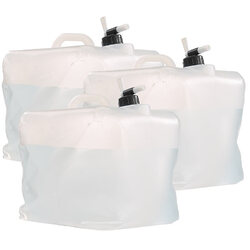 Semptec 3er-Set Faltbare Wasserkanister mit Zapfhahn, 20 Liter