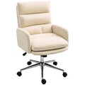 Bürostuhl Ergonomischer Schreibtischstuhl mit Armlehne, Lammwolle-Optik Creme