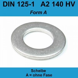 2,2 DIN 125 A2 V2A Unterlegscheiben Beilagscheiben A Edelstahl f. M2