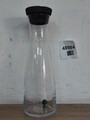 WMF Close-Up Stopfen Glas Cromargan Basic Wasserkaraffe, schwarz, Höhe 32,7 cm