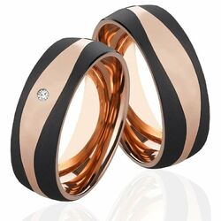 2 Ringe Eheringe mit Diamant Partnerringe Freundschaftsringe Trauringe MOR21