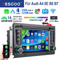 Autoradio DAB Für Audi A4 8E 8H B6 B7 2000-2009 1+32G Android 13 GPS Navi RDS BT