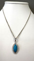 Schöne Kette + Anhänger Silber 925 Länge 49,5 cm mit einen türkisfarbenen Stein
