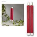 LED Stabkerzen "Stripe" 25cm, mit Timer, Tafel-Kerze 3D-Flamme Echt-Wachs-Mantel