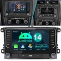 6+128GB Carplay Android 15 Autoradio GPS Navi Für VW GOLF 5 6 Passat Touran WIFI