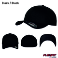 FLEXFIT® Original Wooly Combed  Baseball Cap / Mütze / Kappe Black / Black 