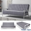 Schlafsofa Dion mit Klappfunktion, Grau, moderne 3-Sitzer Gästecouch Vicco