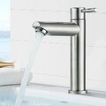Edelstahl Waschtischarmatur Kaltwasser Badarmatur Einhand Wasserhahn Waschbecken