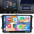 6+128GB CarPlay Android 14 Autoradio GPS Navi für VW Touran Golf 5 6 Passat Polo