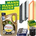 MANN INSPEKTIONSPAKET+5L TOTAL 0W-30 ÖL passend für OPEL CORSA F PEUGEOT 208