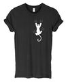  T-Shirt gleitende Katze zum Anhaften an Brustdruck Herren Frauen lustig Unisex Tasche