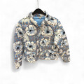 Peckott Daunenjacke Größe 46 Grau Blumen Steppung Übergangsjacke Damen