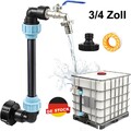 IBC Schwanenhals Auslaufhahn Adapter Verbinder Container Regenwassertank 3/4"
