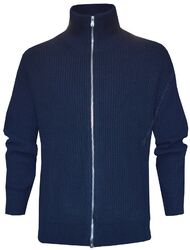 Strickjacke mit Reißverschluss Strick uni Trichterausschnitt 100 % Baumwolle ab Laden mit Zwei-Wege-Reißverschluss