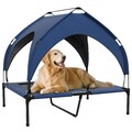 Erhöhtes Hundebett mit Baldachin, Haustierbett, Outdoor Hundeliege mit Dach