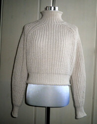 H&M Damen Grob-Strick-Pullover Wollweiß Gr. S/36