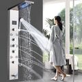 Duschpaneel Edelstahl LED Duschset Duschsäule Badarmatur Wasserfall Regendusche