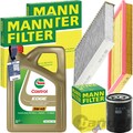 MANN INSPEKTIONSPAKET+CASTROL 5W-40 ÖL passend für FIAT TIPO 356 DOBLO 263/ 1.4