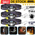 60000LM LED Stirnlampe Super Hell Wiederaufladbar Bewegungssensor Kopflampe DE