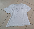WIE NEU: kurzärmliges T-Shirt Gr. 40 von C&A in creme-weiß mit Glitzersteinen