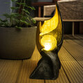 Außenlampe Solarlampe Gartenleuchte LED Feuereffekt Skulptur Balkonlampe H 36 cm