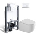 Hänge Spülrandlos WC und Vorwandelement WC Set Komplett mit Unterputz Spülkasten