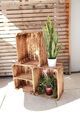 Teramico massive Holzkisten geflammt neu 3er Set mit Zwischenboden kurz Regal