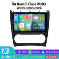 Für Mercedes C Klasse W203 CLC W209 Autoradio Android 13 GPS Nav BT Carplay 32G