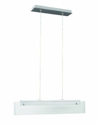 Pendelleuchte LED 2 Flammig Silber Dimmbar Glas Aluminium 60cm