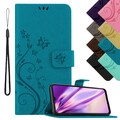 Schutzhülle für Samsung Galaxy Handy Hülle Flower Blumen Case Cover Book Etui