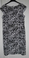 Zero Tolles Kleid Gr.38 Stretch Dress  Sommer Viskose Animal Print weiß schwarz