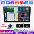 9" Android 13 Carplay Autoradio 2 DIN GPS SAT NAV FM 4+64G BT Wifi RDS + Kamera
