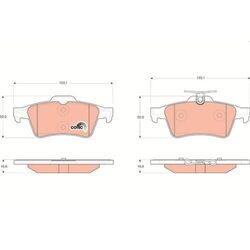 1x Bremsbelagsatz, Scheibenbremse TRW GDB1621 passend für CITROËN MAZDA OPEL